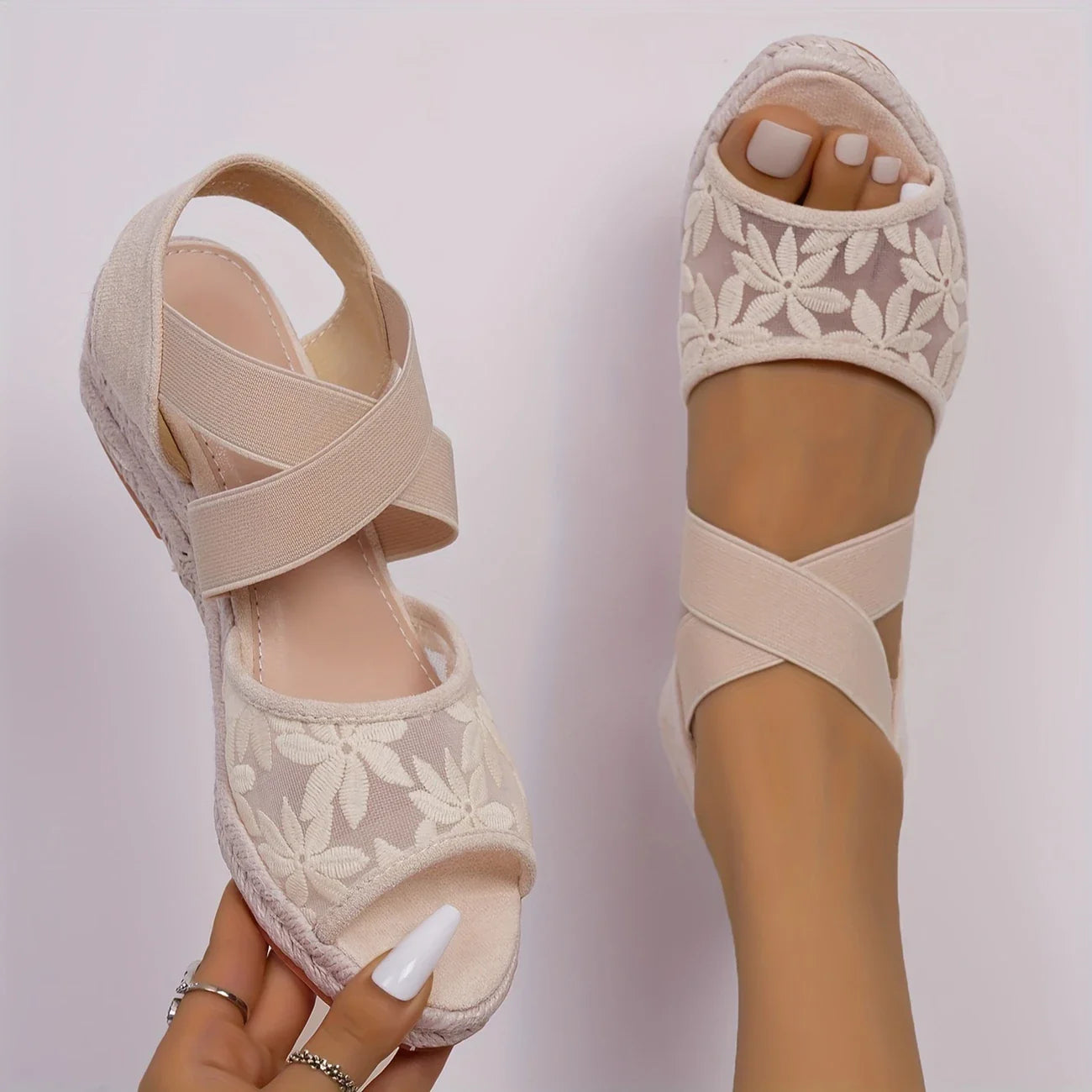 Ines™- Andningsaktiva kilformade sandaler