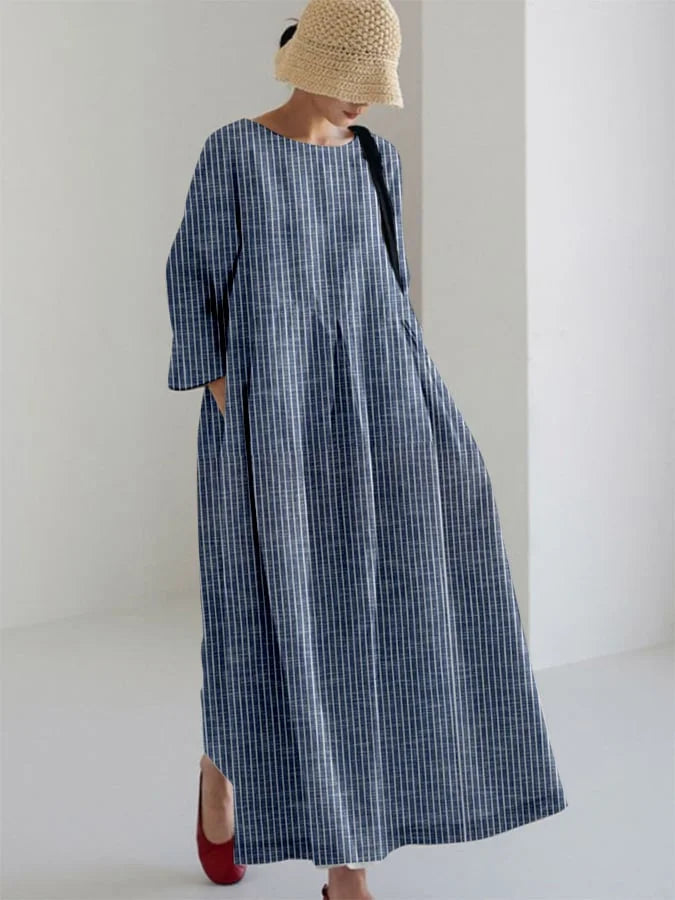 THEA - RETRO RANDIG LOOSE FIT KLÄNNING