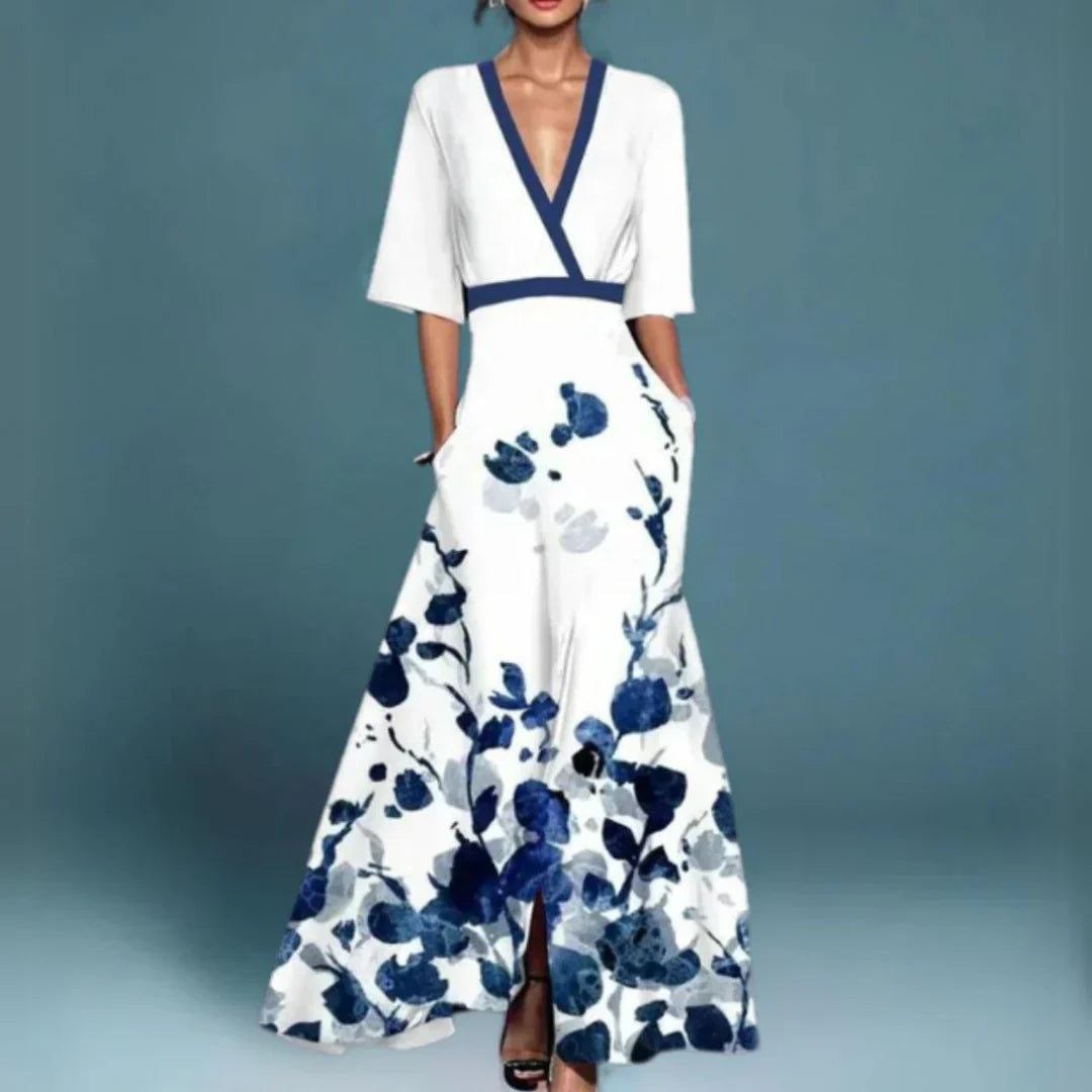 Lilly™ – Blommig Elegant Maxiklänning