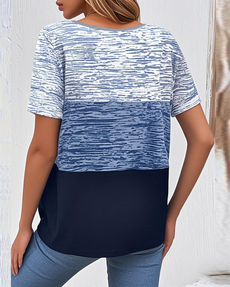 Josefin™ – Ledig T-shirt med Kontrast