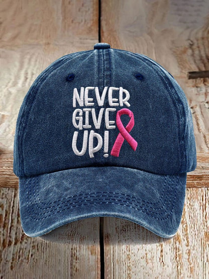 Never Give Up Keps | Tillsammans mot Bröstcancer