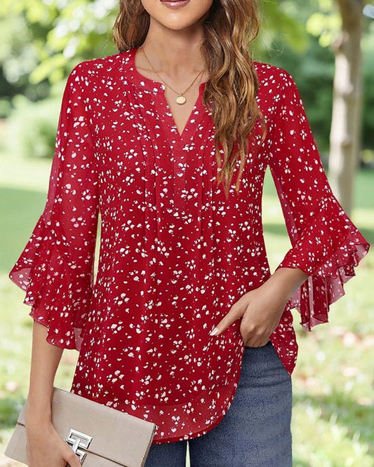 Beate™ - Blommig Volangblus