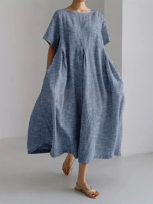 THEA - RETRO RANDIG LOOSE FIT KLÄNNING