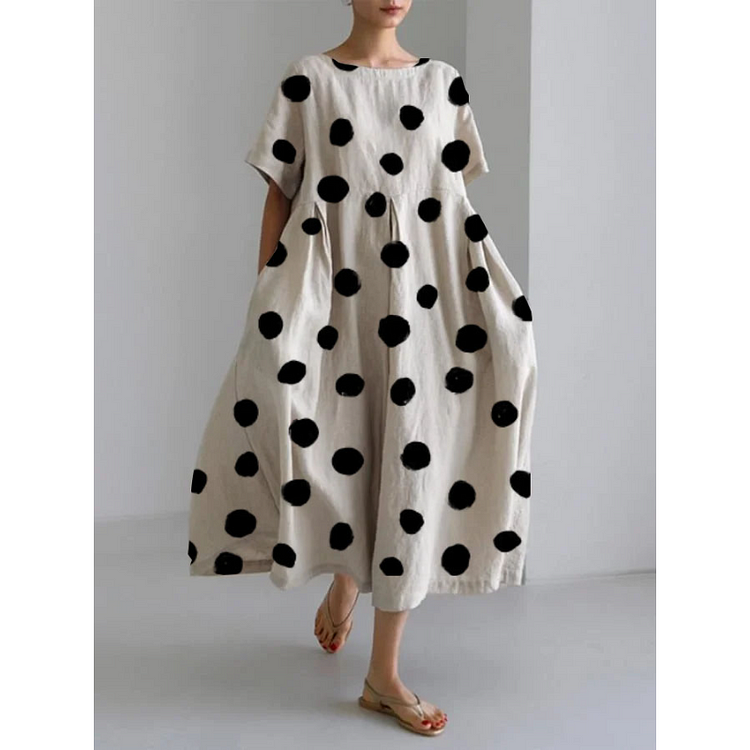 LUNA - POLKA DOTTAR CASUAL KLÄNNING