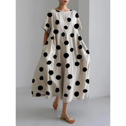 LUNA - POLKA DOTTAR CASUAL KLÄNNING