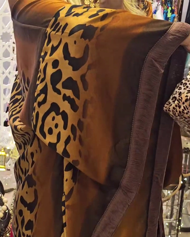 Nova™ – Leopardmönstrad Jacka med Fladderärmar
