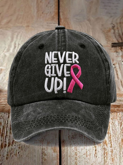 Never Give Up Keps | Tillsammans mot Bröstcancer