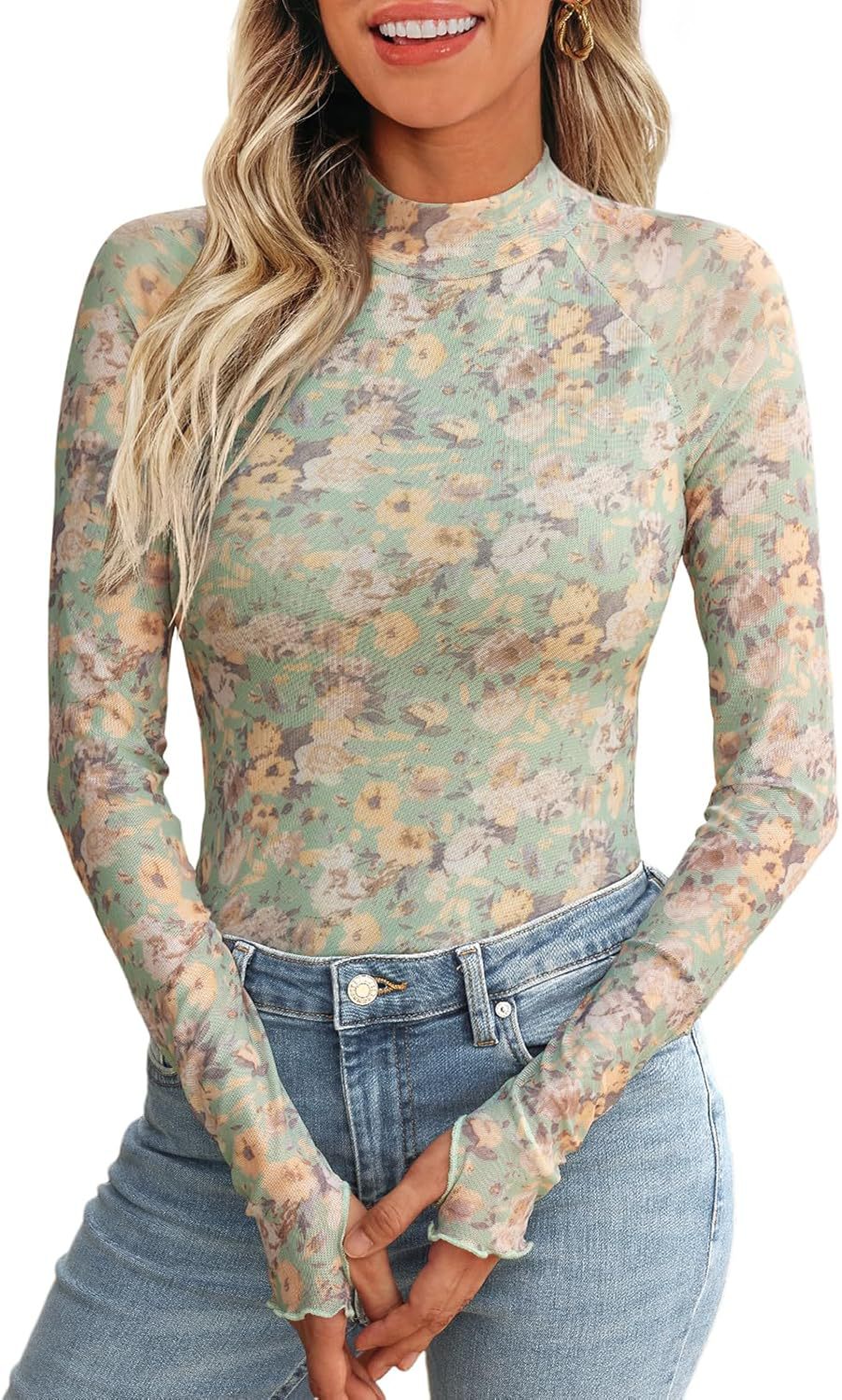 Aloisia™ - Blommig långärmad topp