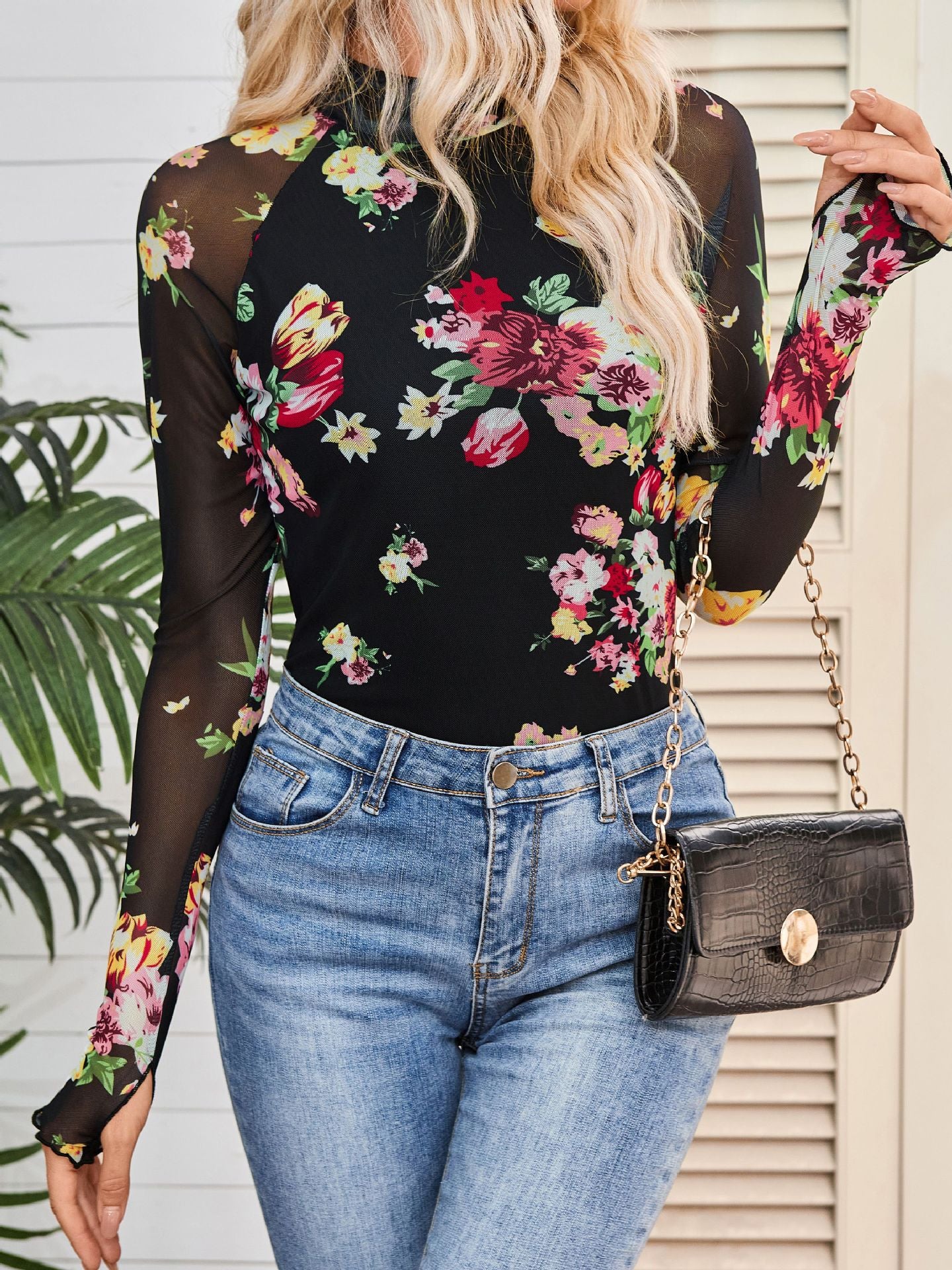 Aloisia™ - Blommig långärmad topp