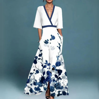 Lilly™ – Blommig Elegant Maxiklänning