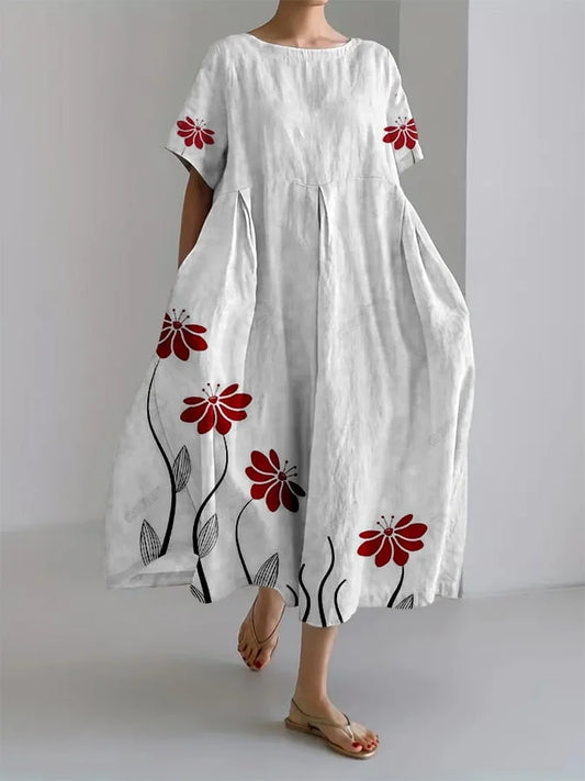 LAMYA - BOTANISK PRINT LOOSE FIT KLÄNNING