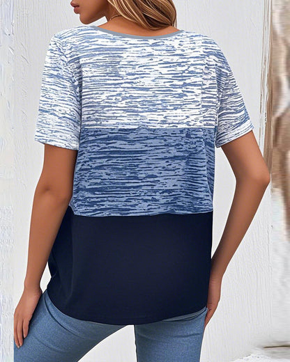 Josefin™ – Ledig T-shirt med Kontrast